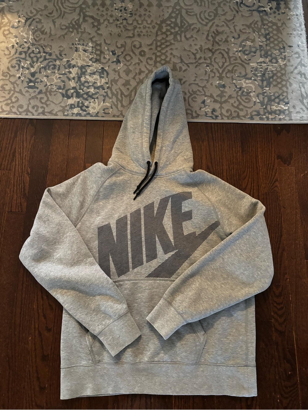 Nike Gray Pullover Hoodie with Large Logo